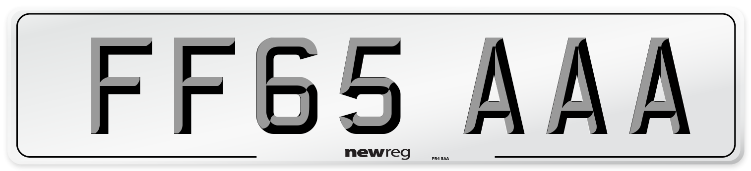 FF65 AAA Number Plate from New Reg